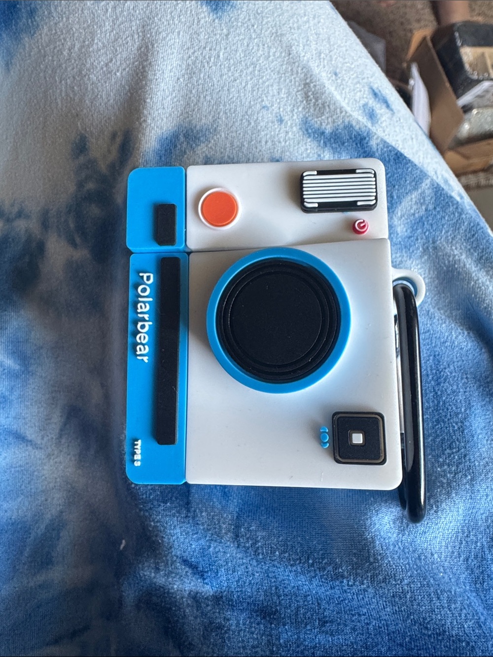 Blue & White Camera-Shaped AirPod polarbear case